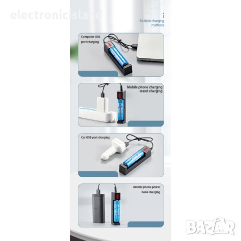 Usb интелигентно зарядно устройство за батерия Li-Ion 18650 с индикатор, снимка 7 - Захранвания и кутии - 40304833