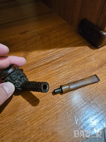 Старинна лула ръчна майсторска изработка с Бриар за ценители и колекционери с филтър, снимка 6 - Антикварни и старинни предмети - 51771490