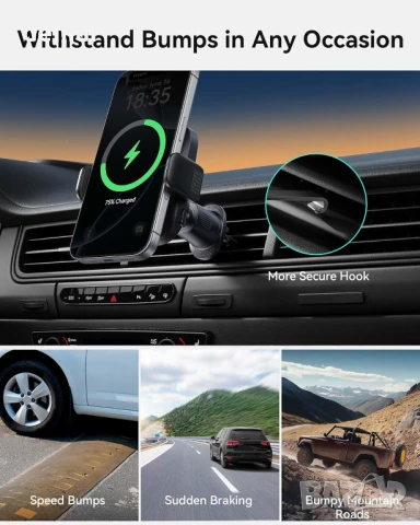 INIU Qi2 магнитно безжично зарядно за кола [15W, розово], RGB, снимка 4 - Аксесоари и консумативи - 51317481