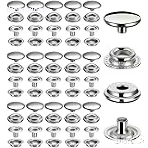 4877 Комплект за ремонт и декорация: Неръждаеми тик-так копчета с професионални клещи, снимка 4 - Други стоки за дома - 53623822