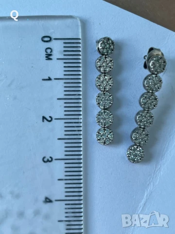 Сребърни обеци, три вида с камъчета,проба 925 (11), снимка 4 - Обеци - 50965658