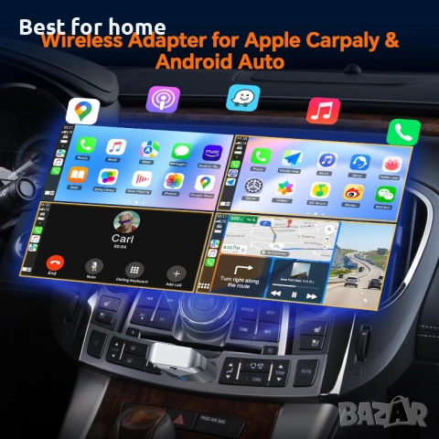Безжичен адаптер CarPlay, снимка 2 - Други - 52334198