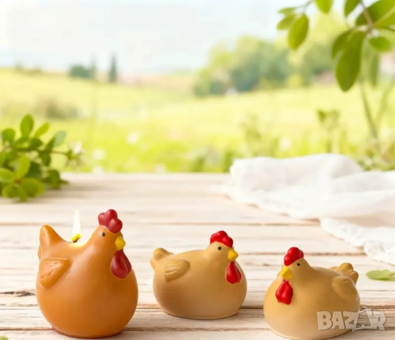 Молдове комплект за свещи 25 части кокошки с аксесоари , снимка 6 - Форми - 53257681