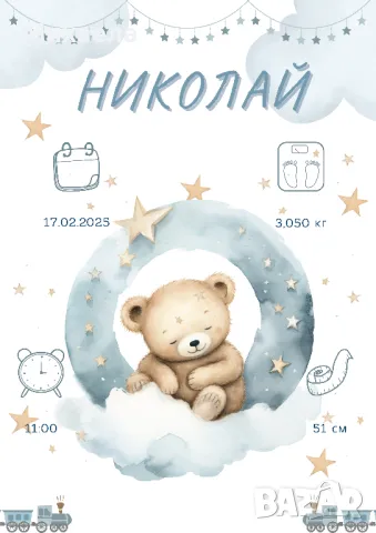 Персонализирани бебешки визитки – Мил спомен за незабравими моменти!, снимка 8 - Други - 47018991