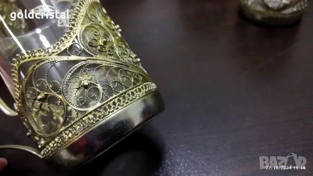 руски стакани подстакани филигран чаши за чай, снимка 4 - Антикварни и старинни предмети - 47740218