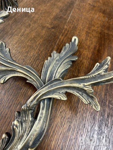 Масивен месингов свещник Богата орнаментика  , снимка 6 - Други - 50932757