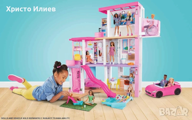 Къща за кукли Barbie Dreamhouse 114 см Къща на мечтите с пързалка асансьор, снимка 5 - Кукли - 52074244