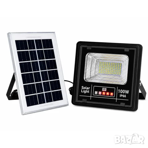 Соларен LED прожектор 100W с външен панел
