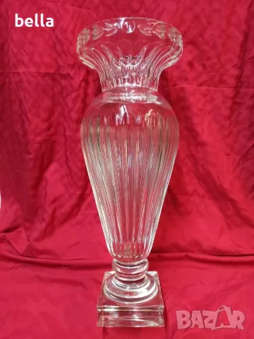 Кристална масивна висока ваза репродукция на Baccarat -Музея на стъклото 8 кг , снимка 9 - Антикварни и старинни предмети - 48812608