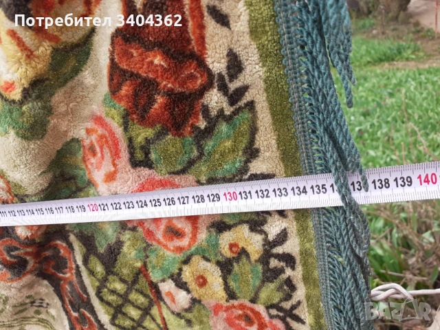 Стара плюшена плюшена покривка за маса с ресни, снимка 5 - Антикварни и старинни предмети - 50918217