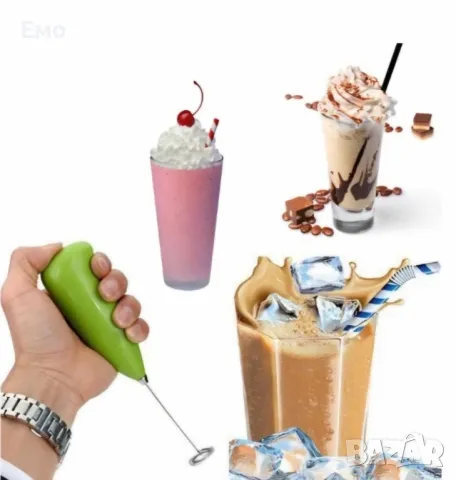 Миксер за фрапе Rosberg, Бъркалка 11 см. 2xAA батерий, Зелен, Син., снимка 2 - Миксери - 47914602