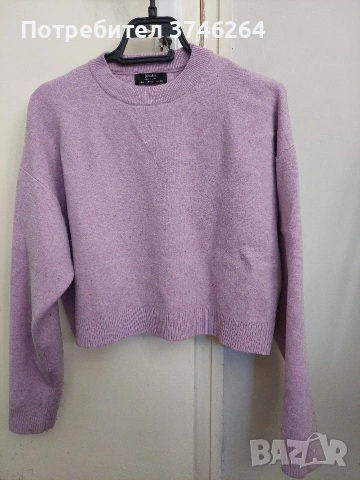 Зелен, лилав и черно бял пуловер, снимка 6 - Блузи с дълъг ръкав и пуловери - 53654232