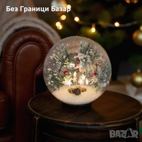 Нова Коледна LED лампа със звездна гирлянда в стъкло USB Декорация дом офис Украса, снимка 4 - Декорация за дома - 53036547