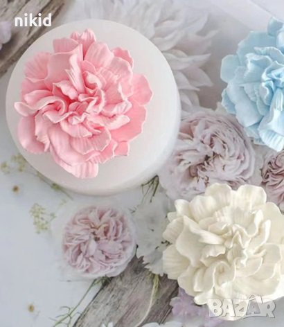 Едро цвете божур Гардения Силиконов молд форма фондан гипс шоколад свещ сапун