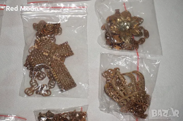 Лот от 16 различни железни синджира и 3 декоративни пискюла, снимка 4 - Колиета, медальони, синджири - 48905708