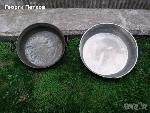 Големи тави за лютеница - медна и желязна, много здрави и запазени!