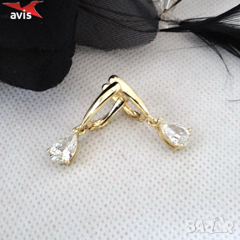 Обеци с 14К златно покритие 2141874