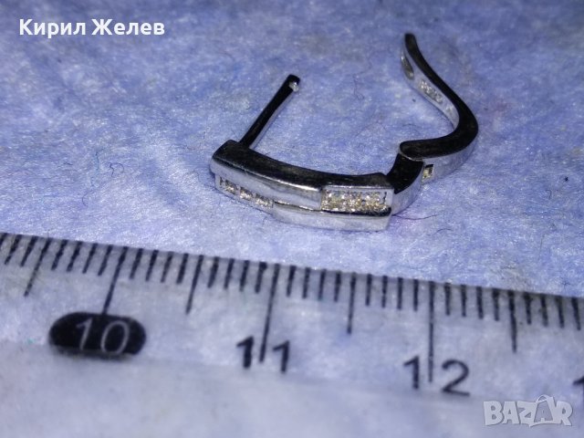 ЕЛЕГАНТА СРЕБЪРНА СКЪПОЦЕННА ФЕШЪН АРТ ОБЕЦА СРЕБРО 925 с БЯЛА ПОЗЛАТА и ФАСЕТИРАНИ ЦИРКОНИ 38249, снимка 4 - Обеци - 40920967