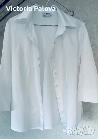 Скъпа бяла риза/ блуза H. MOSER Австрия, снимка 4 - Ризи - 47874165