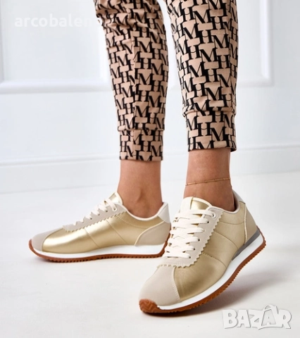 Дамски спортни маратонки с бежова вложка от Alva