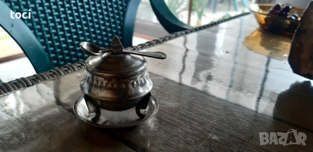 Старинен посребрен малък руски съд за хайвер, снимка 4 - Други ценни предмети - 42160909