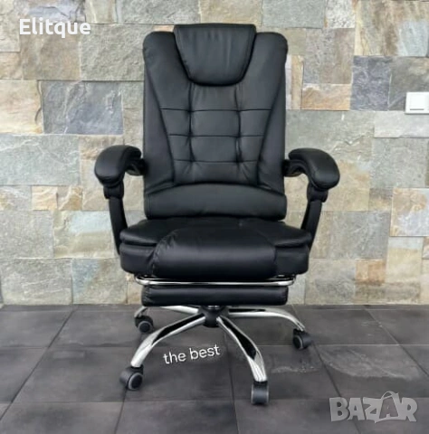 Ергономичен въртящ се офис стол с масаж и поставка за крака, снимка 7 - Столове - 53189526