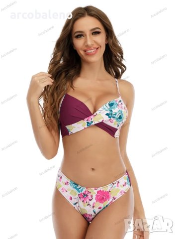 Дамски бански костюм с флорален принт, 9цвята, снимка 2 - Бански костюми - 41415609