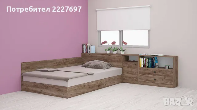 Легло Приста Мареа 2 с матрак 120/190см.+ шкаф, снимка 3 - Спални и легла - 47432947