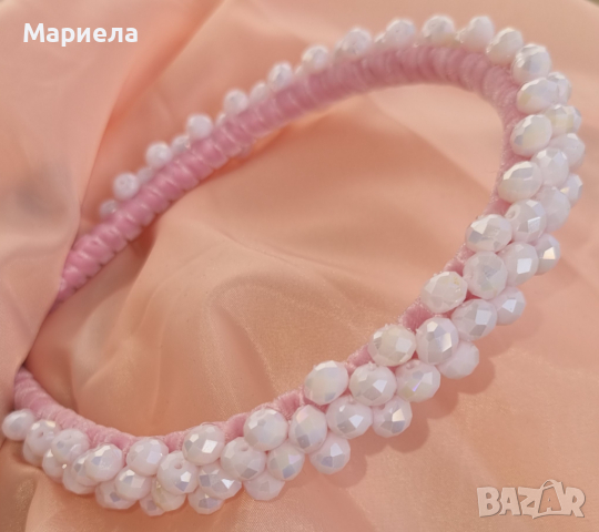 Кристална диадема в розово, снимка 1 - Аксесоари за коса - 44586771