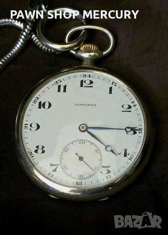 Продавам Pocket Watch LONGINES Open Face  Case Steel 50mm , снимка 6 - Джобни - 53840585