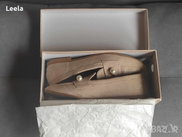 Бежови лоуфъри/мокасини с перлен детайл VICES, снимка 8 - Дамски ежедневни обувки - 44588837