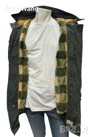 Мъжка зимна парка Scotch & Soda, Ватирана, с качулка, Тъмнозелен, L,  нова, снимка 4 - Якета - 53263389