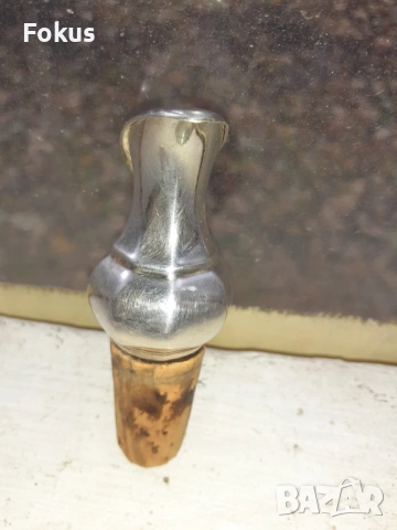 Стар антикварен дебело посребрен декантер за вино Арт Деко, снимка 3 - Антикварни и старинни предмети - 53357946