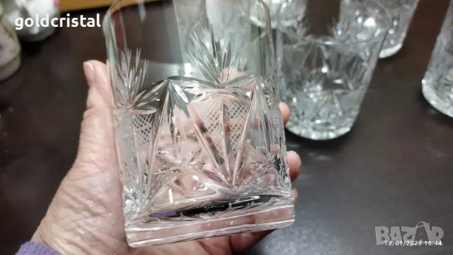 Стар български кристал чаши за уиски , снимка 6 - Антикварни и старинни предмети - 48732068