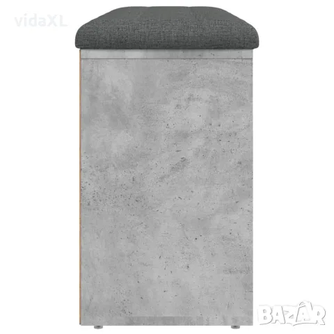 vidaXL Пейка за обувки, бетонно сив, 102x32x50 см, инженерно дърво, снимка 6 - Маси - 56148120