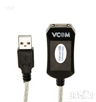 USB Активен удължителен кабел USB AM / USB AF - 10 m. VCOM, снимка 3 - Кабели и адаптери - 36117596