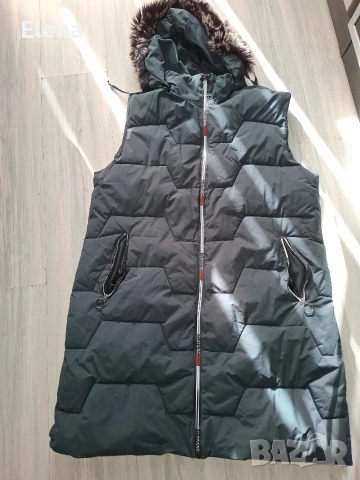 Дамски зимен елек в зелен цвят. , снимка 2 - Якета - 52800235