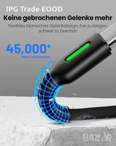 3.1A QC USB Type C кабел 0,5 и 3 метра с подсветка бързо зареждане, снимка 2 - USB кабели - 35776444