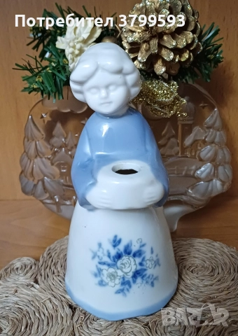 2 порцеланови свещника и един ангел, снимка 2 - Антикварни и старинни предмети - 52579897