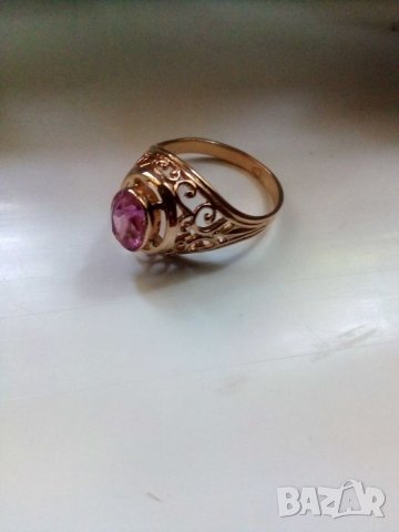 Руски  златен пръстен ажур 583 СССР