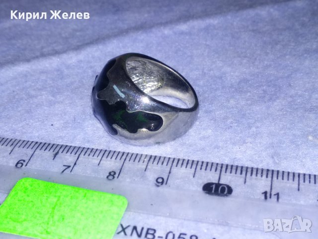 ДИЗАЙНЕРСКИ ФЕШЪН АРТ МОДЕЛ СРЕБРИСТ ПРЪСТЕН с ЕМАЙЛ 36611, снимка 8 - Пръстени - 39758635
