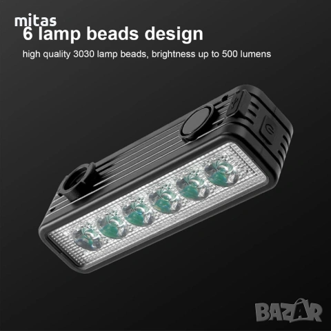 2 в 1 Предна LED светлина JOHORSE с вграден клаксон (500Lum / 120dB), снимка 7 - Аксесоари за велосипеди - 53724280