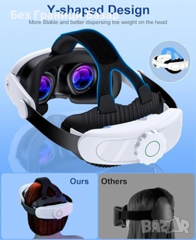 Нова Комфортна регулируема лента за Meta Quest 3S 3 2 VR игри геймъри, снимка 7 - Аксесоари - 53822011