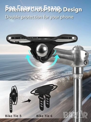 Нов Универсален държач за телефон за кормило Силиконова стойка колело, снимка 2 - Селфи стикове, аксесоари - 53649910