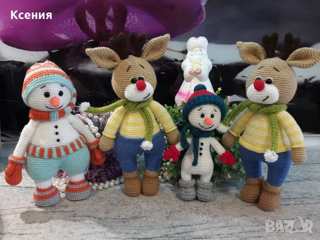 Подарък за Коледа. Елен /Комет/, Ръчно изработена, Плетена играчка, снимка 11 - Плюшени играчки - 48088338