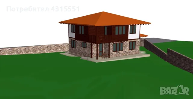 Продавам 600 м2 парцел с Виза,готови проекти за двуетажна възрожденска къща и Виза за строеж, снимка 4 - Парцели - 50254688