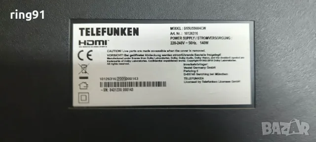 T-Con - 47-6021263 55UHD RGB CPCB TV Telefunken D55U550B4CW, снимка 4 - Части и Платки - 56067491