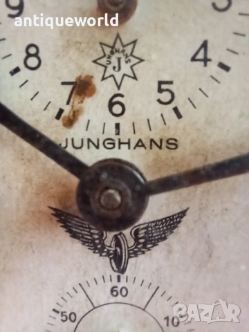 Рядък Железничарски Часовник Будилник  JUNGHANS ,Юнгханс, снимка 4 - Антикварни и старинни предмети - 53731512
