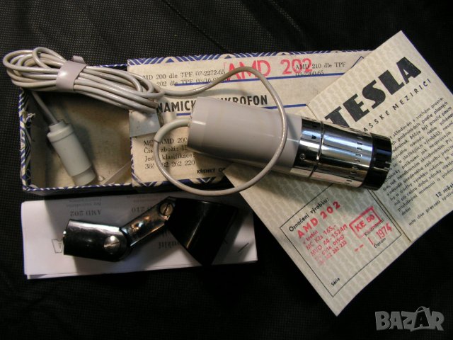 Колекционерски микрофон – динамичен TESLA тип AMD-202 комплект, снимка 2 - Микрофони - 31079187