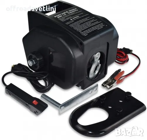 Електрическа лебедка 2000 LBS 910 КГ с дистанционно и кабел за теглене